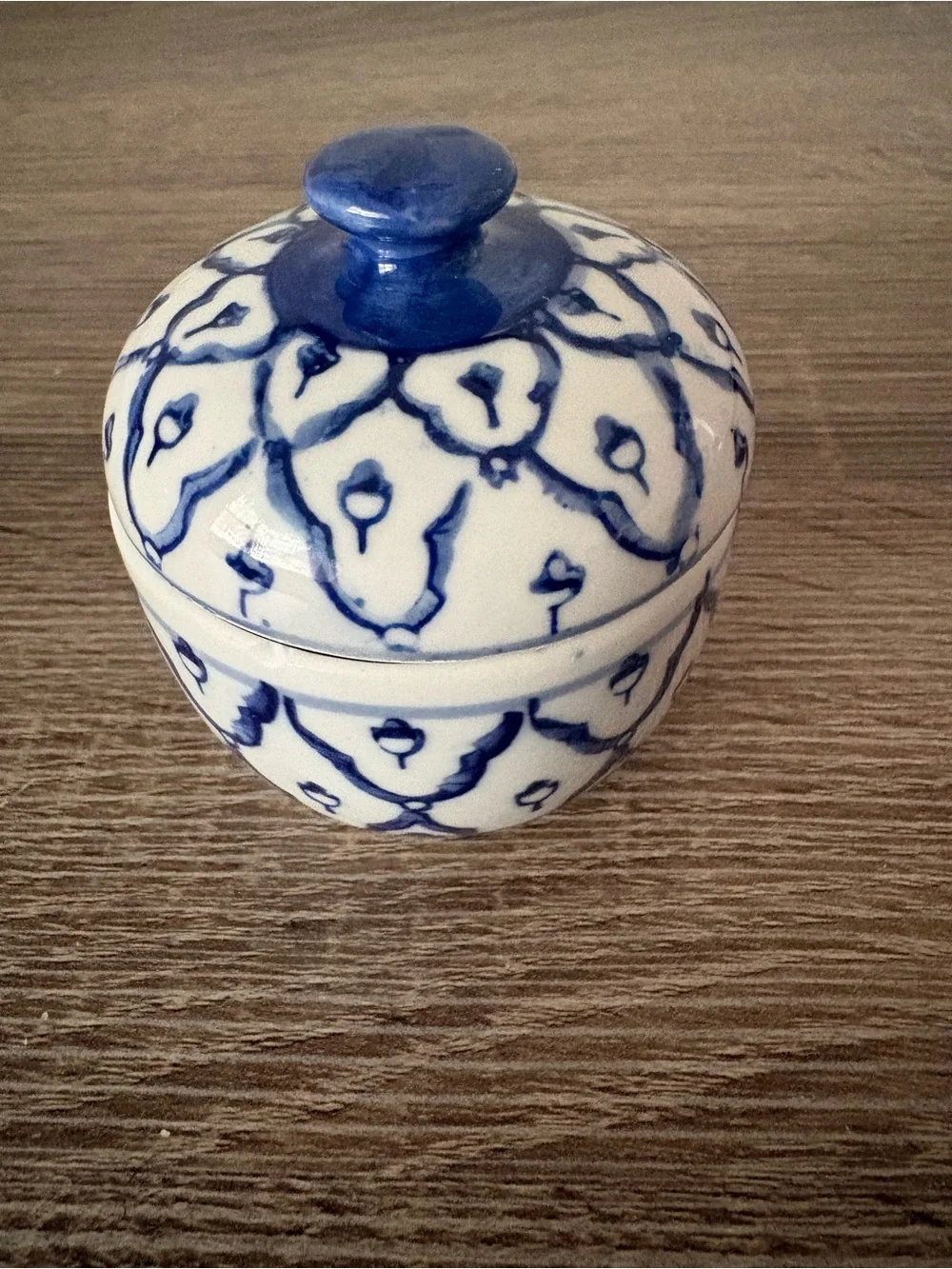 Pier 1 Cobalt Blue & White Small Sugar and Creamer Set with Tray - Preused